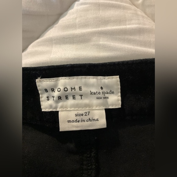 KATE SPADE Broome Street 27 Stretch Velveteen Pant Straight Leg Black - Picture 8 of 14